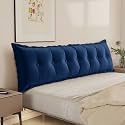WOWMAX Headboard Pillow Twin XL Dorm Bolster Reading Pillow for Bed, Blue