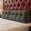 WOWMAX Multifunctional Upholstered Headboard Pillow Caking, Dark Gray