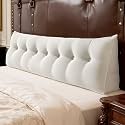 WOWMAX Multifunctional Upholstered Headboard Pillow Caking, White