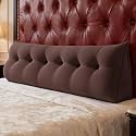 WOWMAX Multifunctional Upholstered Headboard Pillow Caking, Coffee
