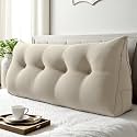 WOWMAX Multifunctional Upholstered Headboard Pillow Full, Natural