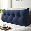 WOWMAX Multifunctional Upholstered Headboard Pillow Full, Deep Blue
