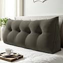 WOWMAX Multifunctional Upholstered Headboard Pillow Full, Dark Gray