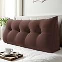 WOWMAX Multifunctional Upholstered Headboard Pillow Full, Coffee
