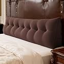WOWMAX Multifunctional Upholstered Headboard Pillow King, Coffee