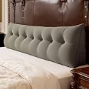 WOWMAX Multifunctional Upholstered Headboard Pillow King, Lgiht Gray