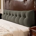 WOWMAX Multifunctional Upholstered Headboard Pillow King, Dark Gray