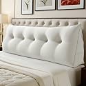 WOWMAX Multifunctional Upholstered Headboard Pillow Queen, White