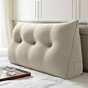 WOWMAX Multifunctional Upholstered Headboard Pillow Twin, Natural