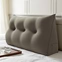 WOWMAX Multifunctional Upholstered Headboard Pillow Twin, Lgiht Gray