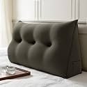 WOWMAX Multifunctional Upholstered Headboard Pillow Twin, Dark Gray