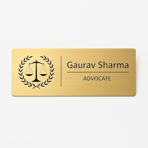 personalized office door name plate  custom name designation amp icon  acrylic wall plaque for office cabin court advocate vakil lawyer judge officer rakhi birthday gift for advocate d2