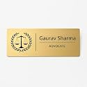 Personalized Office Door Name Plate | Custom Name, Designation & Icon | Acrylic Wall Plaque for Office Cabin Court Advocate Vakil Lawyer Judge Officer Rakhi Birthday Gift (For Advocate D2)