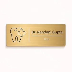 personalized self adhesive office home door name plate for dentist  acrylic wall plaque for entrance birhday rakhi gift friend brother doctor clinic hospital employee for dentist