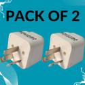 WOWSOME 2 Pcs. Travel Conversion Plug Adapter India to Australia, China, New Zealand 10A 250V travel adapter Perfect for Laptop, Camera Charger and More Three Pin Plug (White)