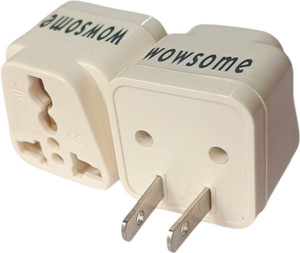 wowsome universal adapter india to us converter plug for travel usa japan canada mexico pack of 2 10a two pin plug white