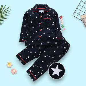 woxaa baby boys  baby girls printed cotton kids nightwear multicolor pack of 1