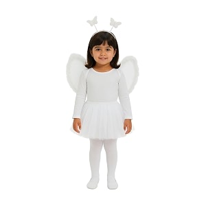 wp wanna party angel fairy costumes for girls angel halo wings with tutu skirt and headband-dress upstage showspretend plays cosplay costumes halloween costumes for kidscotton blendmulticolor