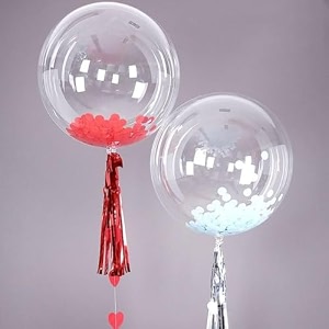 wp wanna party bobo transparent with pastel balloon bubble balloons for wedding pool party anniversary 10 pieces - polyvinyl chloride pvc