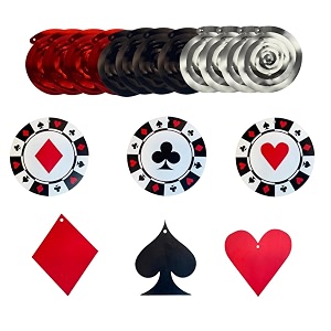 wp wanna party casino swirl decoration playing cards poker night hanging cutouts decorations for poker night pack of 12for adultmulticolor