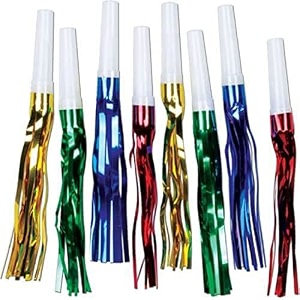wp wanna party foil fringe blowouts-6pcnoisemakersparty hornsfun whistlescheering props for kids party