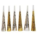 WP Wanna Party Golden & Silver Horns (Gold & Silver, 6 Piece)