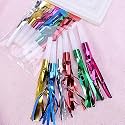 Wanna Party Pack of 12 Party Horns Noisemakers Blow Outs Whistles Toys for Party|Foil Fringe Party Blowouts|Multicolor