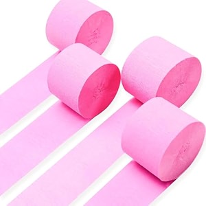 wp wanna party light pink crepe paper streamers 35 inch widening 4 rolls pink party streamer for various birthday baby shower festival party decorations-4pc