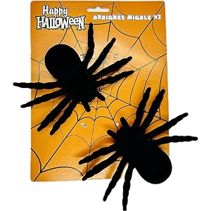 wp wanna party pack of 2 halloween black fake spiders realistic looking hairy spiders halloween spider for halloween party haunted house decorations