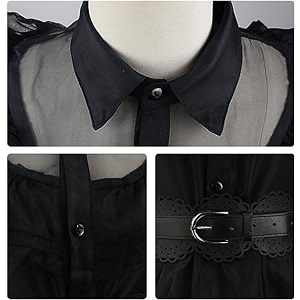 wp wanna party polyester girls cool black dress costume for kids girls princess dress up with belt for kids halloween dress up costume for halloween party party cosplay outfits age 4-6 years