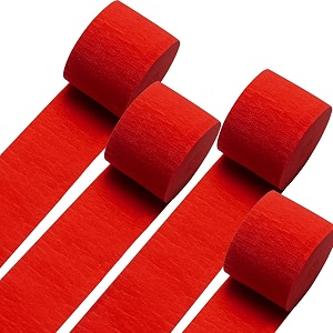 wp wanna party red crepe paper streamers 35 inch widening 4 rolls red party streamer for various birthday festival party decorations-4pc
