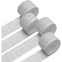 WP Wanna Party Silver Crepe Paper Streamer Rolls,Backdrop DIY Decoration for Hanging Party Decorations,Art Project Supplies,Birthdays,Anniversaries, Holiday Celebration (Pack of 4)