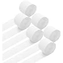 WP Wanna Party White Crepe Paper Streamers 3.5 Inch Widening 4 Rolls White Party Streamer for Various Birthday Baby Shower Festival Party Decorations-4Pc