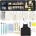 WQHDQLY 45PCS Pottery Tools, Practical Polymer Clay Sculpting Tools Kit, Air Dry Clay Tools Set for Adults, Pottery Craft, Carving, Dotting, Shaping, Molding, Modeling,Drawing