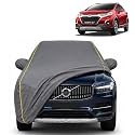 WR-V 100% Waterproof Car Cover | Dustproof Sun Protection Cover | Soft Cotton Lining | Triple Stitched | Mirror Pocket | Antenna Pocket | All Weather Body Cover (Grey with Yellow Piping)