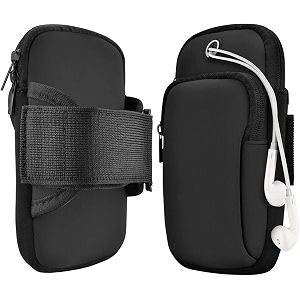 armband multifunctional pockets exercise workout running cycling hiking gym waterproof arm bag with earphone hole for samsungiphoneoneplusredmioppovivomiapple upto 6 inches black