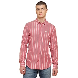 Wrangler Male Red Regular Fit Shirt