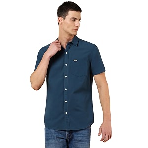 Wrangler Mens Blue Regular Fit Shirt