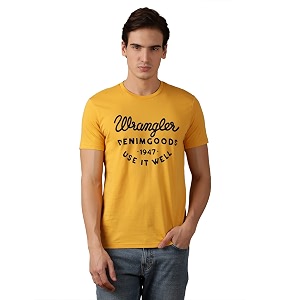 Wrangler Mens Solid Regular Fit Tshirts