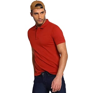 Wrangler Men Brick Red Solid Regular Fit