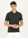 Wrangler Solid Men Polo Neck Grey T-Shirt
