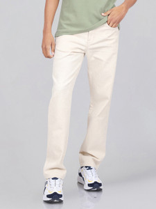 Wrangler Straight Fit Men Beige Jeans