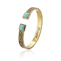 Wrangler Turquoise Cuff Bracelet, Carved Floral Western Jewelry for Women