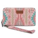 Wrangler Wallet Wristlet Aztec Clutch Long Purse Boho Credit Card Holder Wallet