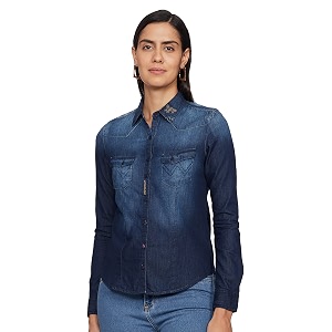 Wrangler Womens Plain Regular Fit Shirt