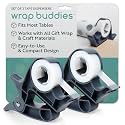 Wrap Buddies Tabletop Gift Wrapping Tool – Set of 2 Slate Grey Table Clamps – Adjustable Wrapping Paper Clamps with Gift Wrap Tape Dispenser – One-Handed Tape Cutter – Perfect for Holidays & Crafting