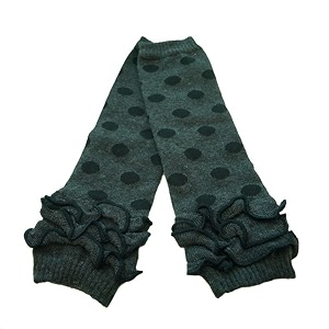 wrapables polka dots amp ruffles baby leg warmers - grey