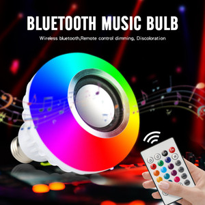 wrapo led bulb with bluetooth speaker with super bass music light bulb  rgb light ball bulb colorful lamp with remote control for homebedroom smart bulb