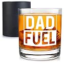 Wrappiness Funny Gift for Dad, Husband - Dad Fuel 11oz Whiskey Glass, Perfect Fathers Day, Birthday Gifts for Men Old Fashioned Bourbon Glass, Stocking Stuffers for Expecting Father Scotch Lover