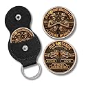 Wrappiness Personalized Pocket Hug Token Coin with PU Leather Pouch Keychain